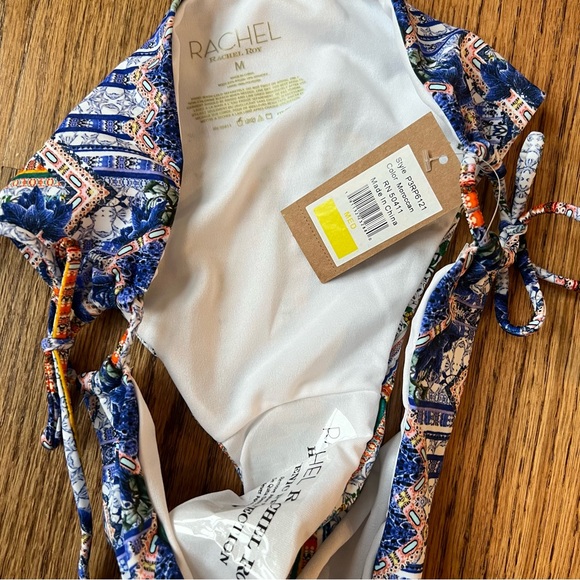 🆕 NWT Rachel Roy Moroccan Blue print halter bikini - large bottoms, medium top - Picture 10 of 13
